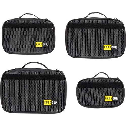 ROBOCUP Organization Storage Pouch Set of 4 with Waterproof Zippers, Grab Handle, Heavy Duty Materials, Reinforced Stitching, Hook&Loop Patch Areas. Perfect for Work, Home and Travel