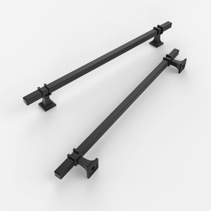 9BUILD 10 Pack 10Inch Matte Black Cabinet Pulls - Black Wardrobe & Kitchen T Bar Pulls