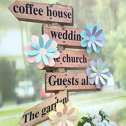 Giant 3D Pastel Flower with Stickers (10"-7.5") Paper Flower Wall Stickers Room Decor Kids Nursery Classroom Wedding Backdrop Pack of 10