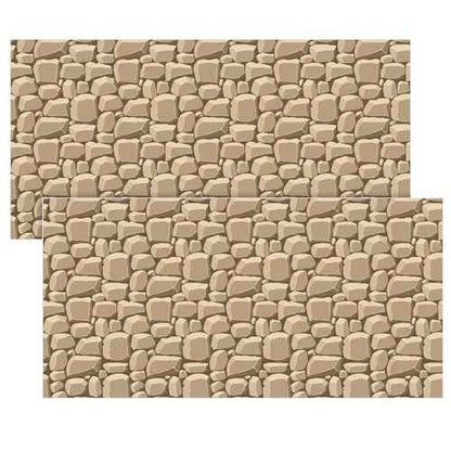 Chuangdi 2 Sheet 4.5 x 9 ft Brick Stone Wall Photography Backdrop Wall Scene Setter Wallpaper Curtains Door Removable Tablecloth Photo Wedding Halloween Party Photo Booth Studio Props Banner