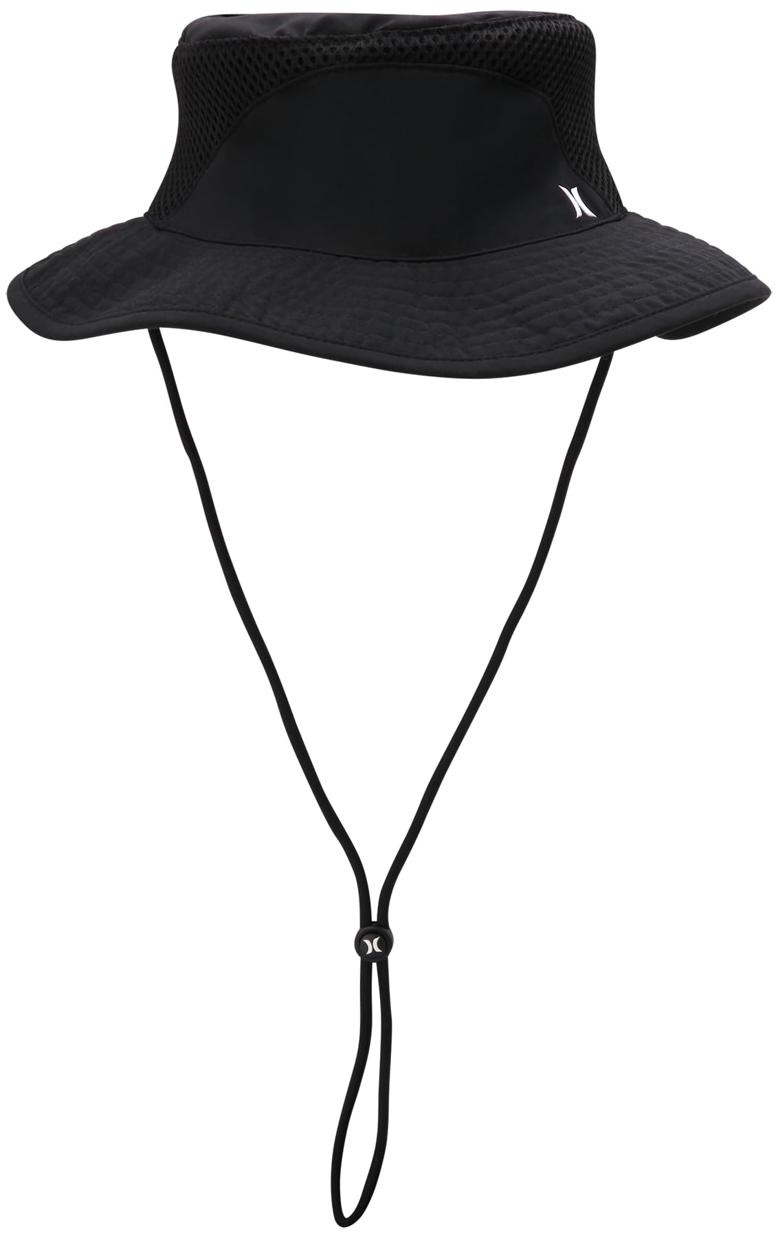 Hurley Men's Boonie Hat - Moisture Wicking and Packable Full Brim Sun Hat UV Protection for Fishing, Hiking, and Safari, Size Small-Medium, Black/White