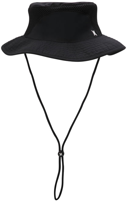 Hurley Men's Boonie Hat - Moisture Wicking and Packable Full Brim Sun Hat UV Protection for Fishing, Hiking, and Safari, Size Small-Medium, Black/White