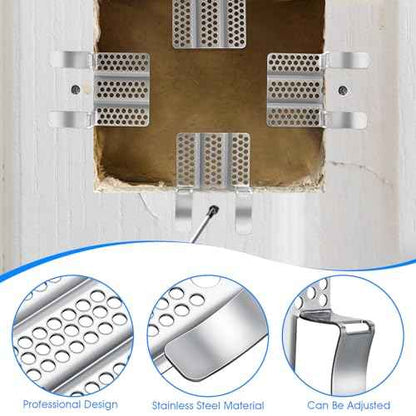 4 Pack Drywall Repair Clips,Easy Drywall Repair Kit,1/2" Stainless Steel Wall Patch Clips with 8 Screws for Damaged Walls Repairing (4 Pack)