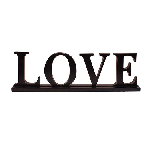 E-view Wooden Family Sign for Home Decor - Decorative Letters Tabletop Word Plaque Home Décor Accents Love