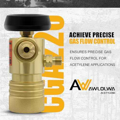 AR-MC CGA200 MC Tank Acetylene Regulator, Matching Turbo Style Acetylene Kit, Air Acetylene