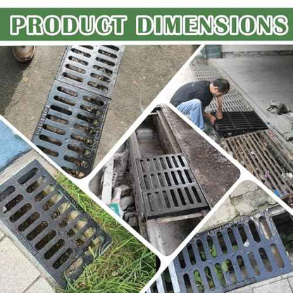 Cast Iron Drain Grate, 20 * 20in Heavy Duty Outdoor Drain Cover, B125 Class Channel Grate, Metal Sewer Grate, Black Square Drainage Grate for Concrete Floor, Yard, Driveway & Garage.