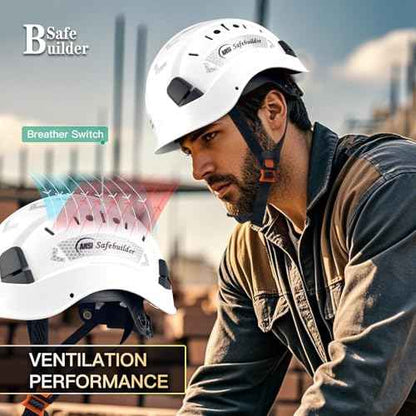 Construction Safety Helmet ABS Hard Hat Adjustable Ventilation System Hardhats Industrial Work Head Protection for Men Certified ANSI/ISEA Z89.1