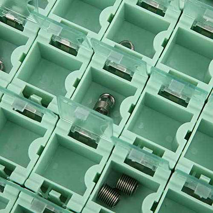 50 Pcs/Set Green IC Component,Tool Boxes Tool Organizers Box SMD Electronic Component Container Mini Storage Boxes kit