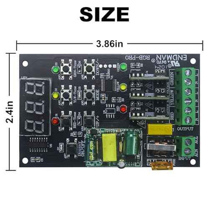 Traffic Light Controller Sequencer with 39+ Sequences, 3 Channel 80VAC-260VAC, LED Display, (Only Controller)