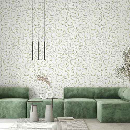 WENMER Peel and Stick Wallpaper, 17.7" x118" Leaf Wallpaper, Geometric Removable Self Adhesive Boho Contact Paper, Beige Wall Paper for Bedroom Bathroom Cabinets Home Decor