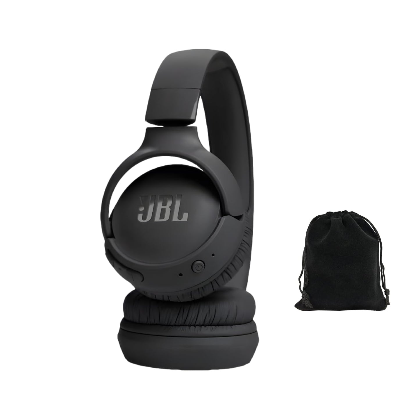 JBL Tune 525BT Wireless Over-Ear Headphones – Experience Deep Bass and Seamless Connectivity - 57H Battery Life - Speed Charge - Bluetooth 5.3 - Includes Storage Pouch, Black, Tune525BT-Pouch