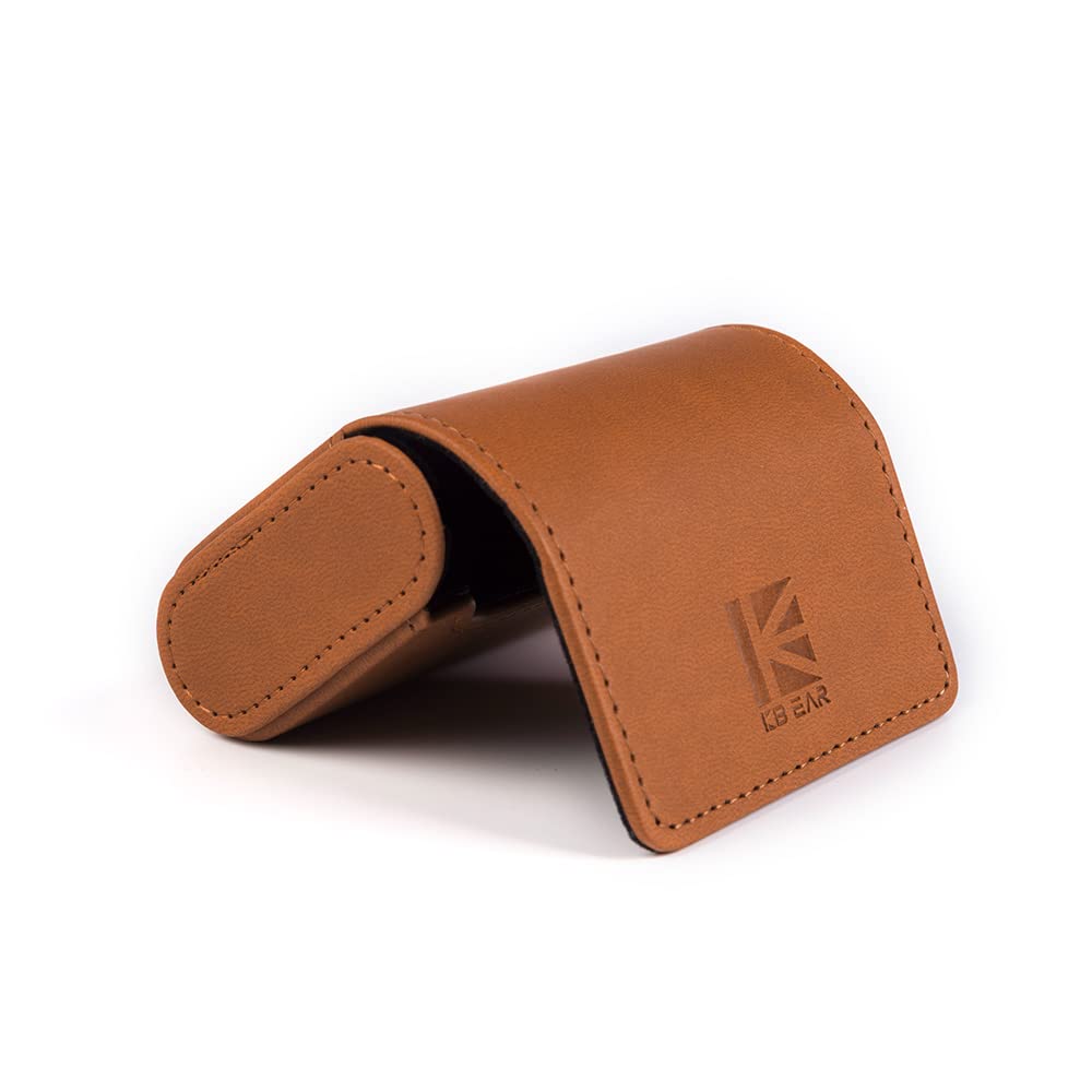 KBEAR Earphone Case Headphone Carrying Case, Travel Portable IEM Earbuds Storage Bags, Lightweight PU Leather Storage Bag Case Holder Box for in Ear Monitor Earbuds, Eartips and Cables (Brown)
