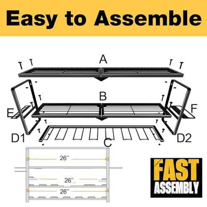 Power Tool Organizer for Tool Storage,7 Drill Holder Wall Mount and Storage Rack for Garage Organization, Heavy Duty Metal Tool Shelf for Father's day Gift