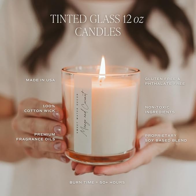 Sweet Water Decor Pumpkin Spice Candle, 12oz Sandstone Glass Jar, Autumn Scented Notes of Pumpkin, Cloves, & Buttercream, 50+ Hour Burn Time, Non-Toxic Soy Wax Blend, Poured in The USA, Cotton Wick
