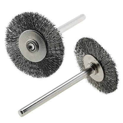 Wire Brush LUORNG 15pcs Stainless Steel 25mm Flat Wire Brushes Polishing Brush for Dremel Rotary Tool