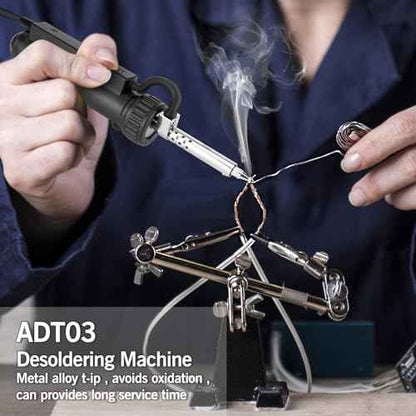 Solder sucker,Automatic Desoldering Pump Vacuum, Electric Solder Tin Sucker, Electric Desoldering Pump Automatic Vacuum Solder Sucker US Plug AC 110V 30W with 3 Soldering Suction Tips