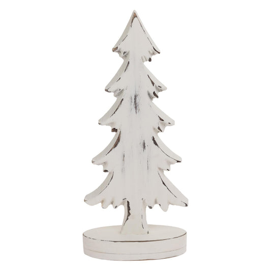 Boston International Christmas Tree for Tabletop Mantel Shelf Winter Holiday Decorations for Home, Large, Weathered White Tree
