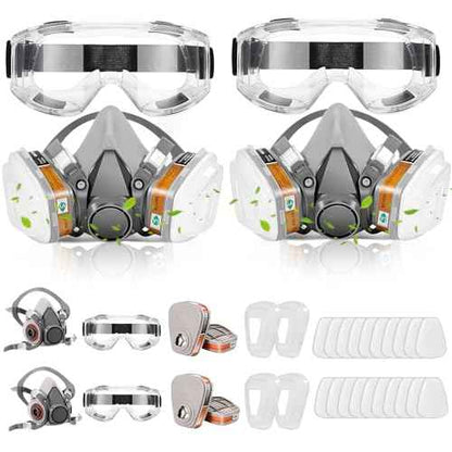Reusable Half Face and Full Face Gas Mask with Activated Carbon Filter Against Organic Vapor/Dust/Chemical