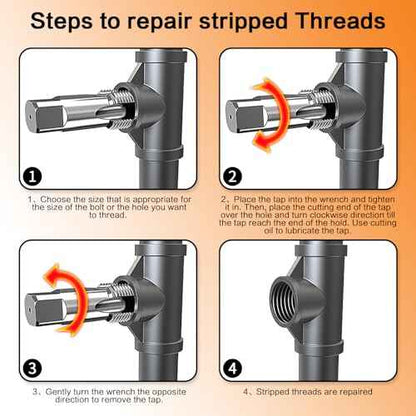 DECKRKAT 2"NPT Pipe Tap, Precision Carbon Steel NPT Tap Set for Clean Accurate Threads, 2"NPT Tap, Perfect for Plumbers Mechanics DIYers, with Durable Plastic Case.