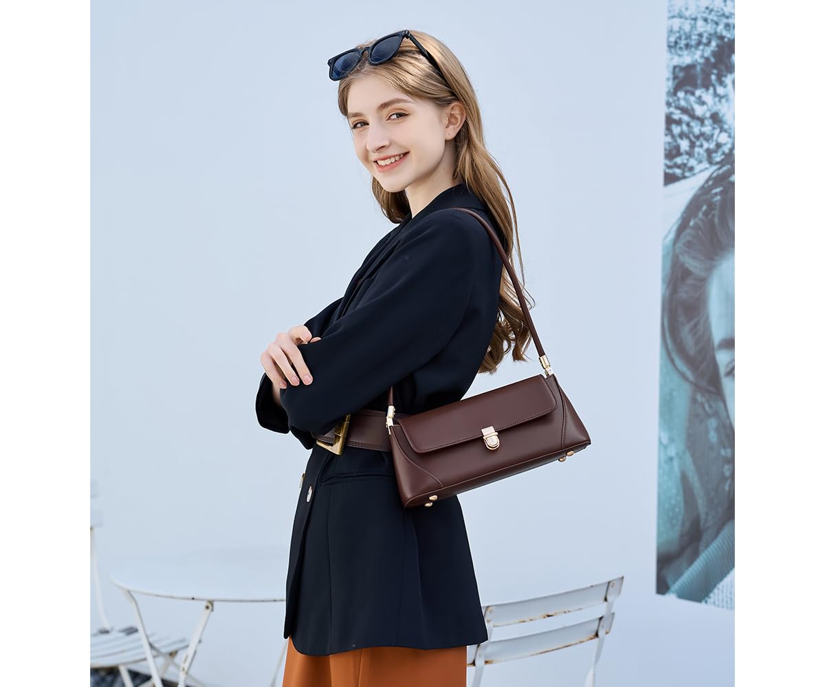 WSRYDJDL Shoulder Bags for Women Vintage Handbag Retro Classic Small Purse Cute Hobo Tote Handbag Mini Clutch Purse (Coffee)