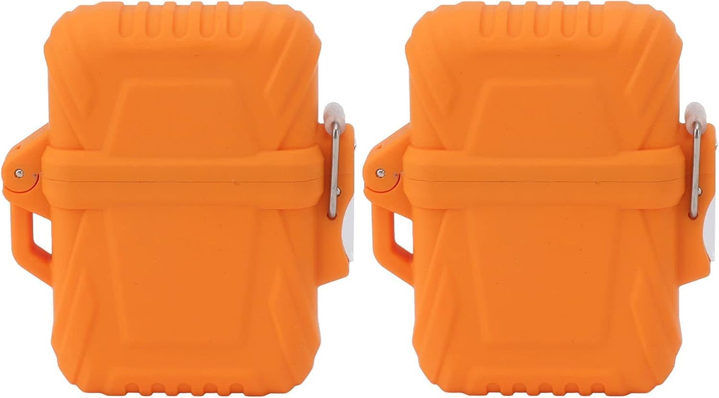 Torch Lighter Cover Case, Sturdy IP56 Lighter Case 2PCS for Travel for Camping (Orange)