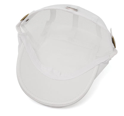 Taidor Men's Mesh Cap Breathable Summer Newsboy Hat Adjustable Beret Ivy Cap Irish Cabbie Driving Hunting Hats White