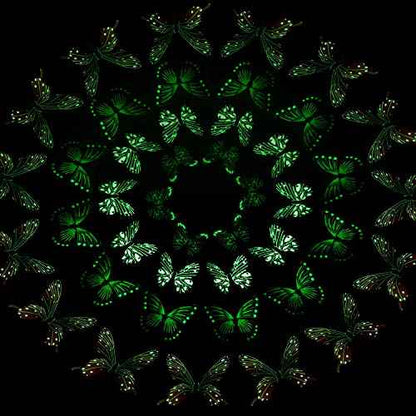 Outus 96 Pcs 3D Butterfly Wall Decor Glow in The Dark Butterfly Wall Decals Stickers Removable Stickers DIY Art Crafts Decor for Ceiling Bedroom Home Garden Party Decorations(Pink, Purple, Mixed)