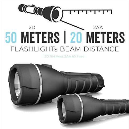 Rayovac LED Flashlight 3 Pack, Rubber Grip Flash Light Set with Batteries Included - Perfect for Power Outages, Emergency Situations, Camping, Hiking, Dog Walking (3 Pack)