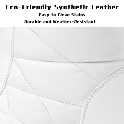 HESBITEUL Boots for Women Outdoor Winter Booties: Snow Boots Durable for Winter Travel - Anti-Slip Warm Mid-Calf Shoes for Dog Walking White