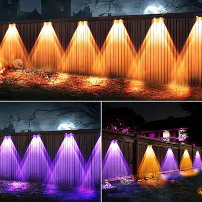Brizled 12 Pack Solar Fence Lights, RGB + Warm White + Cool White Outdoor Solar Wall Lights, 11 Modes Color Changing Deck Light IP65 Waterproof Outdoor Lighting for Railing Wall Deck Fence Stair