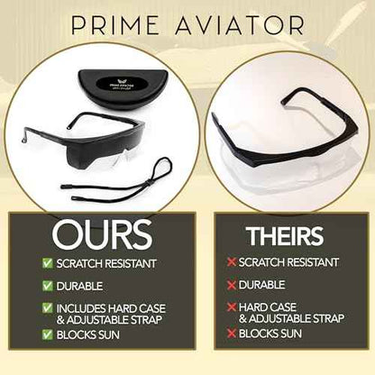 FOGGLES IFR Flight Training Glasses - Pilot Training & Simulating IMC, Sun Glare Protection, Adjustable Temples for Comfort, Blockalls, Hard Case