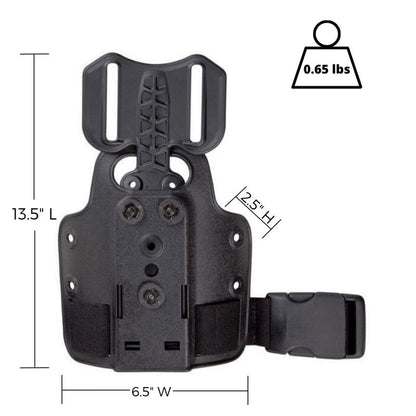 SAFARILAND Drop Flex Adapter with Single Strap Leg Shroud for Gun Holsters, Assembly Polymer,Black