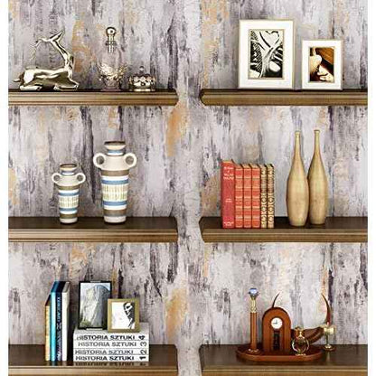 Livelynine Metallic Concrete Wallpaper Peel and Stick for Bedroom Vinyl Concrete Contact Paper for Walls Grey Silver Peel and Stick Wallpaper for Living Room Wall Apartments Bathroom RV 15.8x78.8