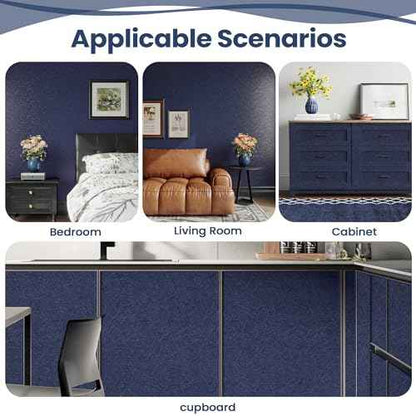 Dark Blue Peel and Stick Wallpaper - Removable Waterproof Self Adhesive Contact Paper - Silk Boys Wall Covering Poster Board - Kitchen Countertop Vinyl Wrap for Bathroom Cabinet 15.7x118