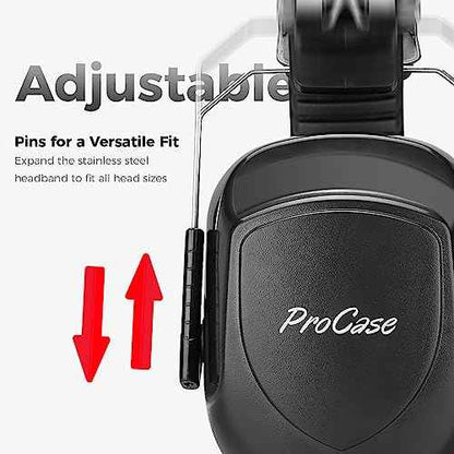 ProCase Noise Reduction Ear Muffs, Sound Proof Ear Protection, NRR 28dB Noise Cancelling Headphones for Adults Kids Autism, Hearing Protection for Mowing -2 Packs, Red