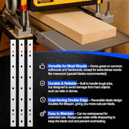 Planer Folding Table with 3 Pack 13-inch Planer Blades Heat Treated Replacement Knives Compatible with Dewalt Dw735 Dw735x Provides Additional 9 Inch Support on Each Side of The Dw735