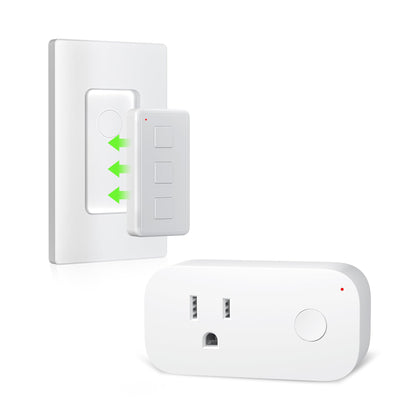 BN-LINK Mini Wireless Remote Control Outlet Switch Power Plug in for Household Appliances, Wireless Remote Light Switch, LED Light Bulbs, White (2 Remotes + 5 Outlets) 1250W/10A