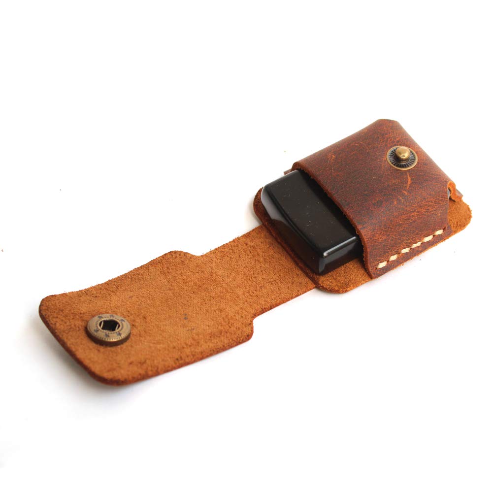 Handmade Genuine Leather Lighter Pouch Case Holder with Pocket Belt Loop