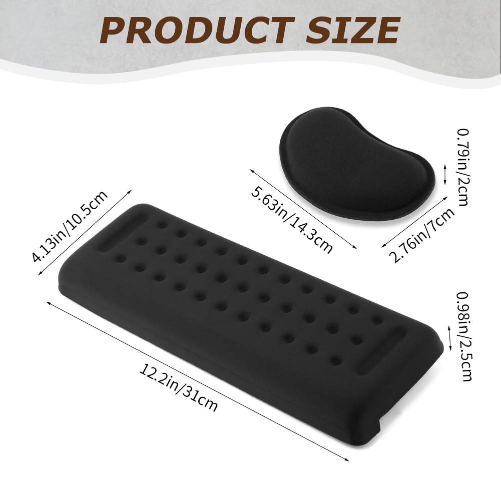 3PCS/Set L-Shaped Desk Elbow Pad for Desk, Memory Foam Elbow Support Padding with Non-Slip, Wrist Comfort Support for Office Home (Black)