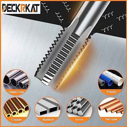 DECKRKAT 2"NPT Pipe Tap, Precision Carbon Steel NPT Tap Set for Clean Accurate Threads, 2"NPT Tap, Perfect for Plumbers Mechanics DIYers, with Durable Plastic Case.
