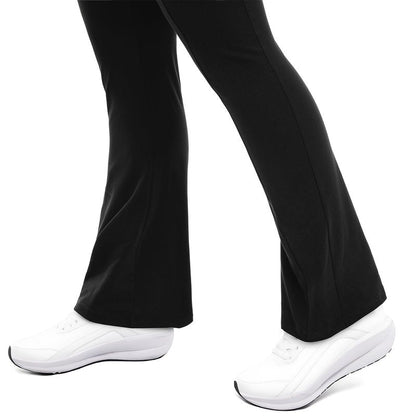Leafigure Maternity Flare Leggings with Pockets Over The Belly Yoga Pants for Workout Soft Pregnancy Activewear Black L