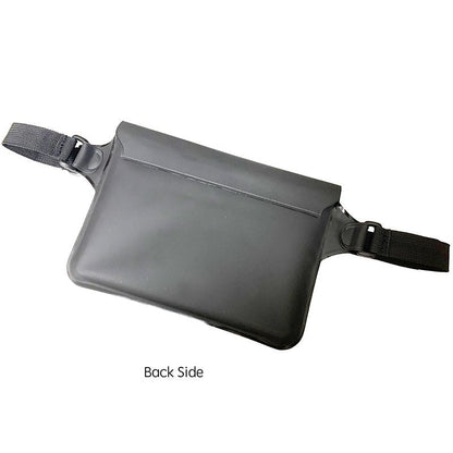 DRLOKPAK Waterproof Waist Bag Pouch Fanny Pack Bum Bag with Secret Holder Keeps Your Phone Kindle Wallet Watch & Valuables Dry - Perfect for Surf Canoe Swim Snorkel Dive Beach Pool(Black)