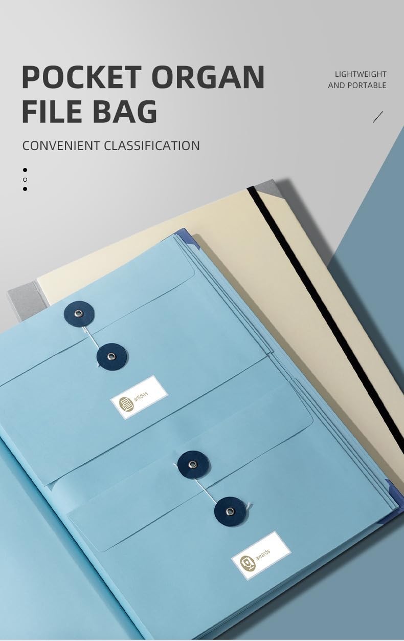 The Life Book Document Organizer - Binder for Important Documents, Document Organizer Foliofor Bills Checks Birth Certificates etc (Khaki)