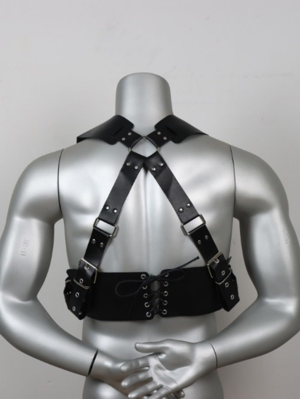 Men's Body Chest Harness Belt Strap with Waistband Adjustable PU Leather Gothic Punk Bondage Belt BDSM SM Cosplay Costume Bar Nightclub Fetish Clubwear Party Club Masquerade