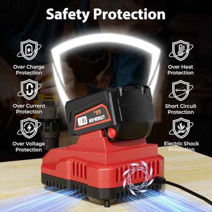 LP 18V 6.0Ah Battery and Charger Set Compatible with Milwaukee M-18 Batteries and Charger,18V Lithium Ion Battery for Cordless Power Tools