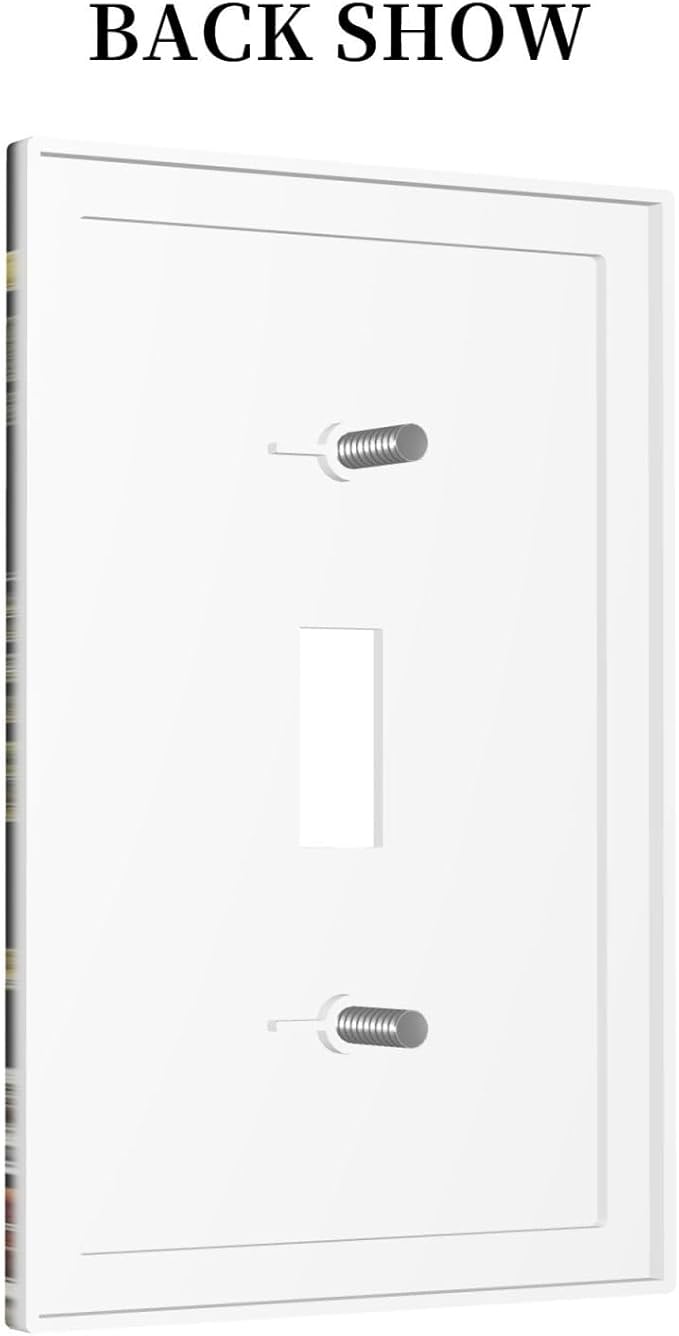 Nature Plant Botanical Daisy Mushroom Snails And Moon Single Toggle Light Switch Plates Cover Decorative 1 Gang Wall Plate Electrica Faceplate for Bathroom Bedroom Decorate Accessories