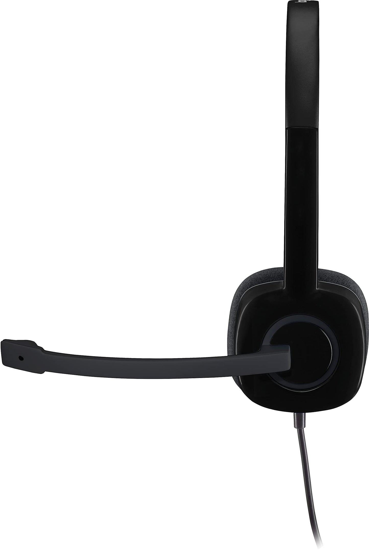 Logitech 3.5 mm Analog Stereo Headset H151 with Boom Microphone (981-000587) Plus Bonus USB Extenders