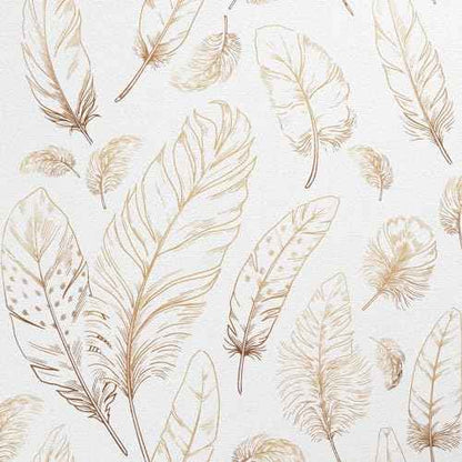 White Peel and Stick Wallpaper 17.7"x80" Feather Wallpaper Removable Modern Vinyl Wall Paper Waterproof Contact Paper for Bedroom Living Room