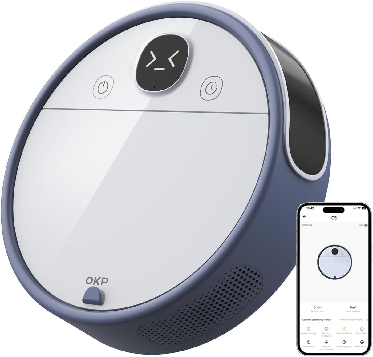OKP Life K2 Robot Vacuum Cleaner 1800 mAh, Blue