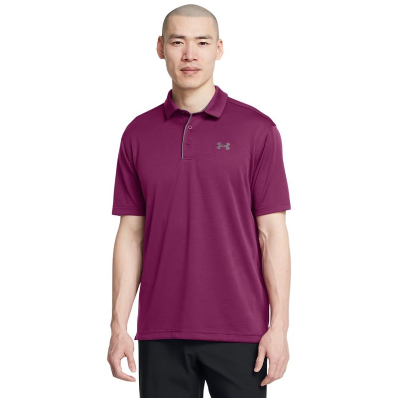 Under Armour Men's Tech Golf Polo, (505) Purple Gemini / / Pitch Gray, Large Tall